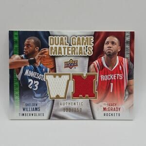 2009 Upper Deck Dual Game Materials Shelden Williams Tracy McGrady Relic /150